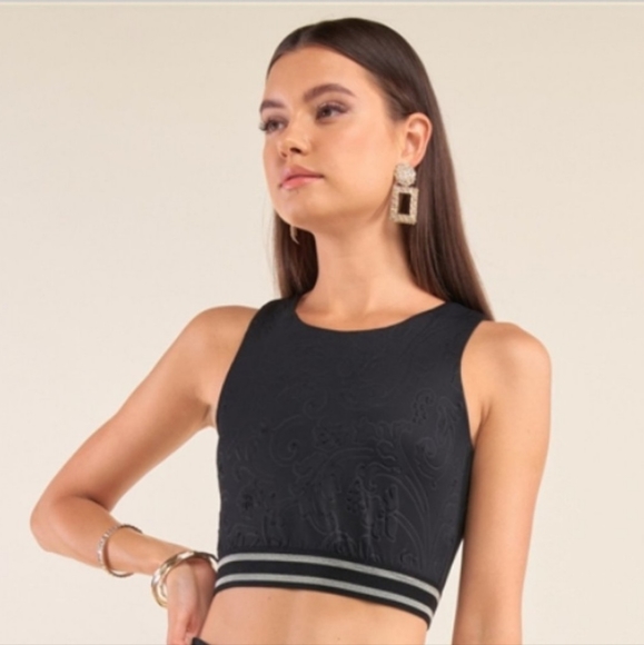 Sleeveless Jacquard Print Crop Top NWT✨️ - Picture 8 of 14
